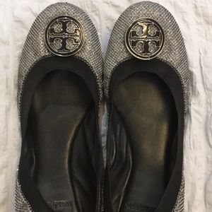 Tory Burch Glitter Flats w/ elastic back!